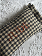 Navy Gingham Cushion